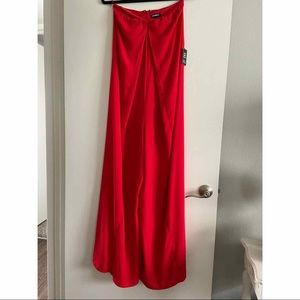 Express red strapless jumpsuit